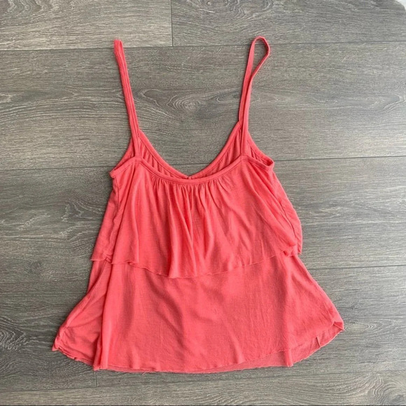 Aritzia Talula Tank Top Cami blouse Tiered Coral Pink Sleeveless Size XS - Picture 11 of 13